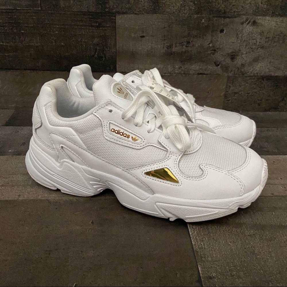 NWT Adidas Falcon White and Metallic Gold Accents - Picture 5 of 8